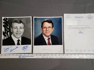 lot 97 image: Signed Senator Photos Mike DeWine, Chuck Hagel