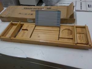 Bamboo Wood Bath Tub Tray needs gl...