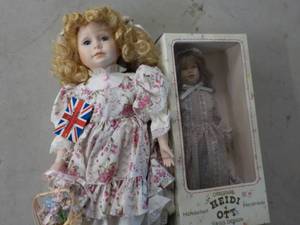 2 Porcelain Dolls 18 and 11 Tall...