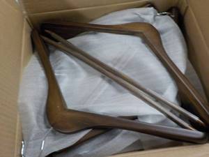 6 Heavy Duty Wood Hangers and 2 Wir...