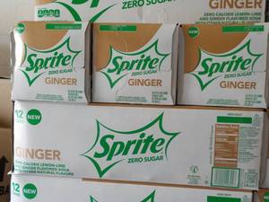 4 - 12 pack Sprite Ginger Zero Suga...