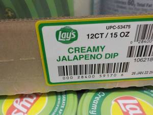 12 Pack Lays Creamy Jalapeno Dip...