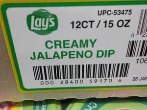 12 Pack Lays Creamy Jalapeno Dip...