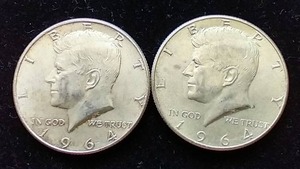 2 90% Silver Kennedy Half Dollars