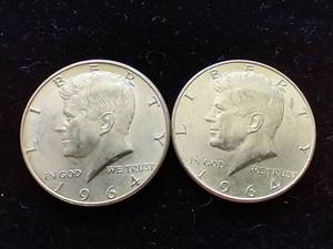 2 90% Silver Kennedy Half Dollars