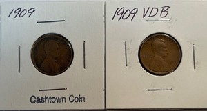 Two Different Lincoln Wheat Pennies - 1909 & 1909 VDB