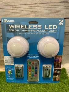New 2 Pack Wireless LED Puck Lights