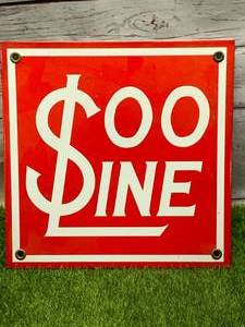 Vintage Metal Soo Line Sign 8 X 8 inch