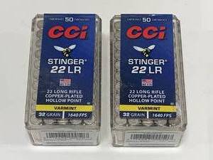 100 Rounds .22 Copper Plated Hollow Point Ammo Ammunition