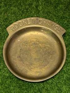 Vintage Brass Pocket Change Jewelry Key Tray Bowl 5 18 Inch