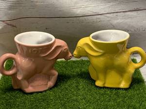 Lot of Two Frankoma Pottery Mugs (Donkey DEM)