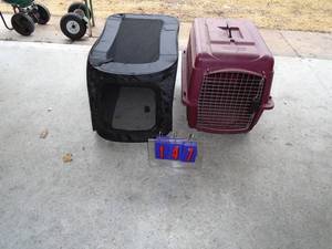 Qty of 2 pet carrier & cage. As shown.