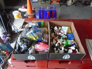 Qty of 2 flats of happy meal toys unsorted. As shown.