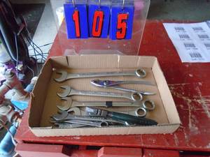 Flat of wrenches & pliers. As shown.