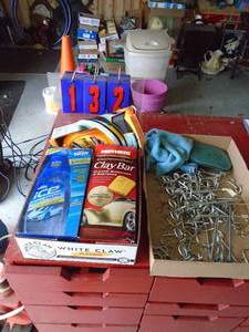 Qty of 2 flats with clay bar, armorall & hooks. As shown.
