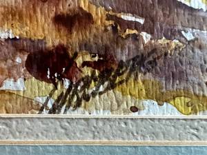 lot 2 image: Signed Watercolor Painting
