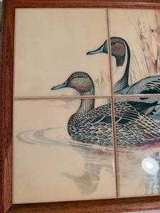 lot 27 image: Signed Tile Picture - M. Solberg