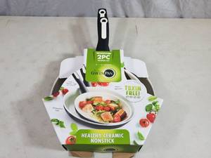 lot 7 image: New Green Pan Original 2 Piece Fry Pan Set
