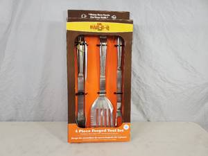 lot 39 image: New 4 Piece Forged BBQ Tool Set