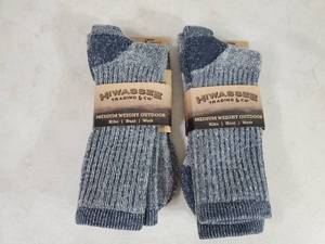 lot 57 image: 2 New Hiwassee Trading Co Medium Weight Outdoor Merino Wool Crew Socks