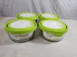 lot 89 image: 4 New Anchor True Seal Glass Storage Containers with Lids