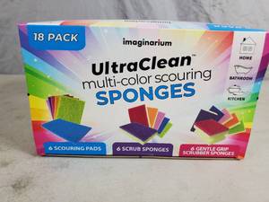 lot 123 image: New 18 Pack of Assorted Multi Color Scouring Sponges
