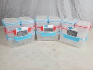 lot 131 image: 3 New 8 Piece Click and Lock Storage Sets