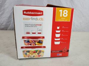lot 178 image: New Rubbermaid Easy Find Lids 18 Piece Set