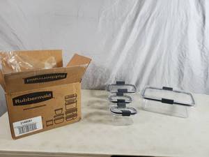 lot 202 image: New Rubbermaid Brilliance 8 Pc Storage Set