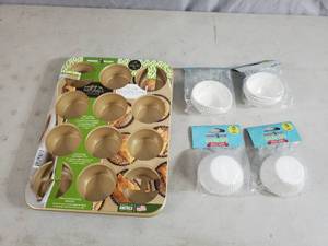 lot 204 image: New Nordic Ware Muffin Pan and New Liners