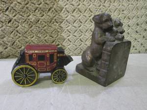 lot 26 image: (FS) Vintage Metal Stage Coach Bank...