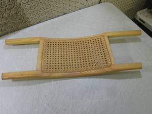 lot 267 image: (G-1) Wood and Wicker Canoe Seat...