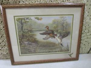 lot 274 image: (D-1) Framed Ducks Print 21 12 x ...