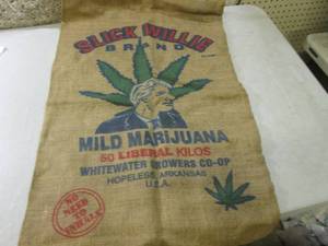 lot 291 image: (BS) Slick Willie Brand Burlap Bag ...