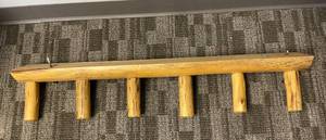 lot 31 image: Large Wall Mounted Oak Log Coat Rack