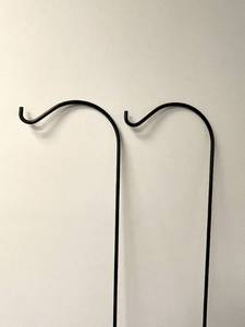 lot 28 image: Lot of 2 Large Shepards Hooks Plant Hangers