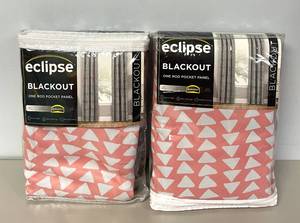 lot 60 image: Set of 2 Eclipse Naya Blackout Window Curtains 37 x 84 