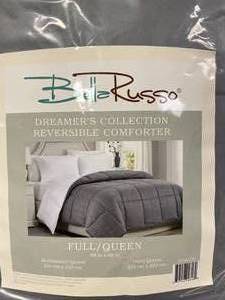 lot 59 image: Bella Russo Dreamers Collection Reversible Gray White Comforter FullQueen