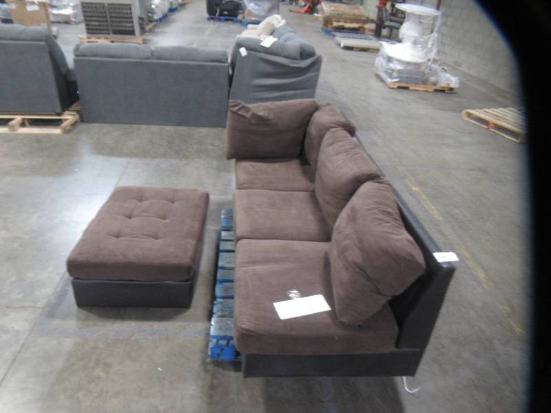 Lifestyle Furniture Siano Sectional Sofa And Ottoman (Missing Chaise Lounge, Needs Upholstery Cleaning)