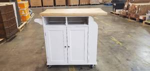 TMS Sonoma Kitchen Cart, White, Wood (Damaged)