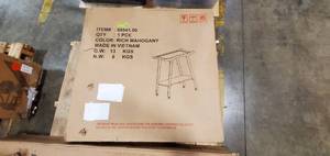 Christopher Knight Home Preslie Acacia Wood Bar Cart with Removable Top Tray, Dark Oak (For repair)