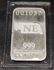 1 TROY OZ .999 FINE SILVER BAR US STATES SEALED
