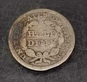 1853 US SEATED LIBERTY HALF DIME