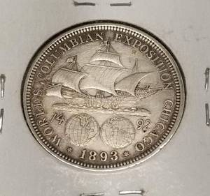 1893 US COMMEMORATIVE HALF DOLLAR CHICAGO WORLDS FAIR COLUMBUS