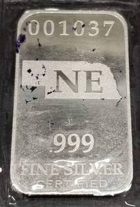 1 TROY OZ .999 FINE SILVER BAR US STATES SEALED