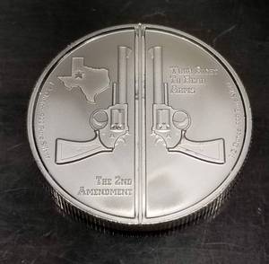 1 TROY OZ .999 FINE SILVER 2ND AMENDMENT GUNS UP AMERICA