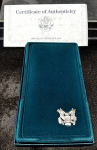 1990 US COMMEMORATIVE SILVER DOLLAR EISENHOWER IN ORIGINAL BOX