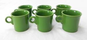 lot 41 image: Lot of 6 Shamrock Ring Handled Mugs