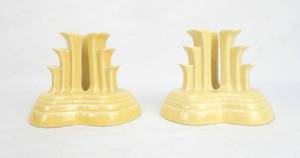 lot 77 image: Yellow Pyramid Candleholder