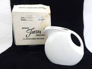 lot 104 image: Large White Disc Pitcher with Box